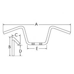 KIEROWNICA MOTOCYKLOWA CROSS ENDURO OFFROAD 22 mm CZARNA